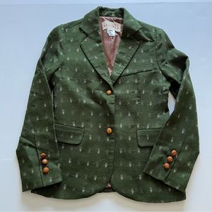 Anthropologie MADCHEN Blazer Green Wool Blend M